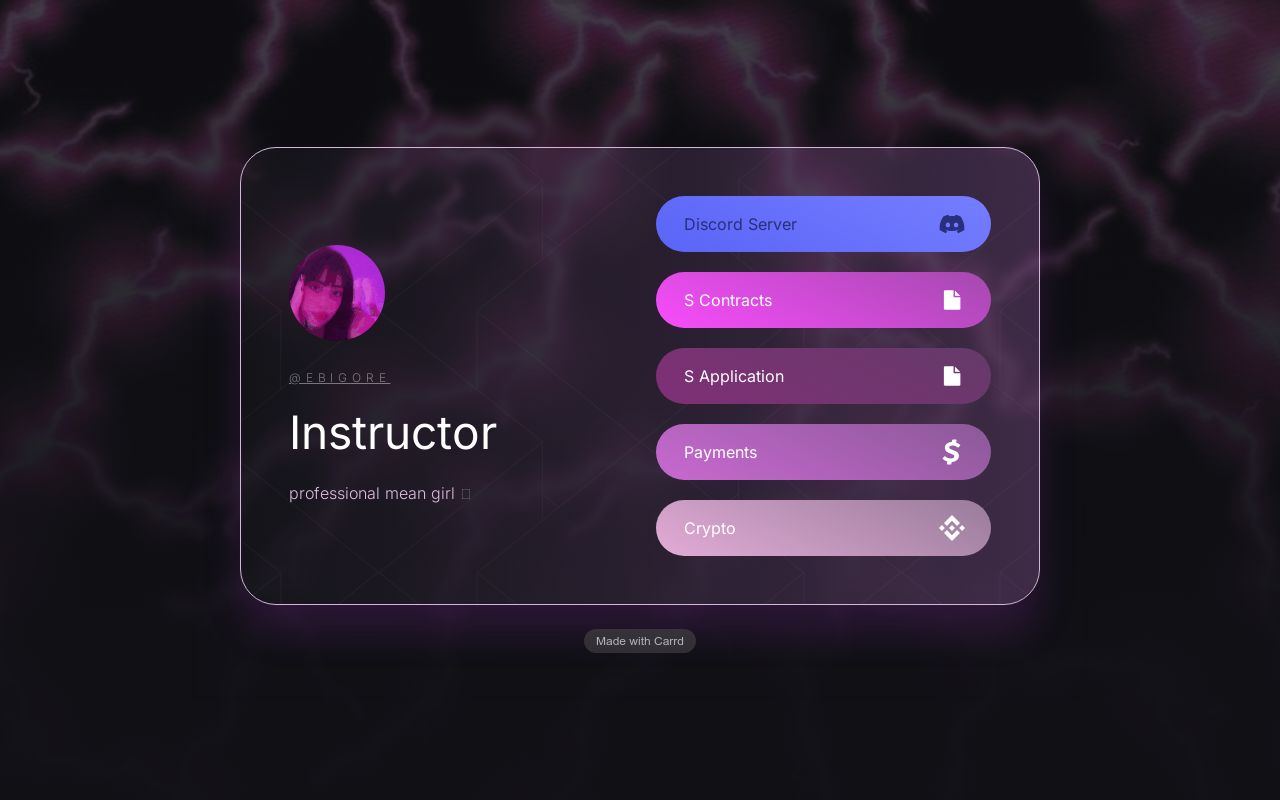 Carrd profile picture for @instructor